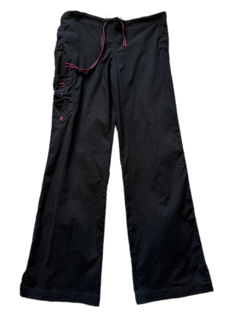 Life is peachy Black Scrub Set with Pink Trim pants medium TALL ; top large - Picture 10 of 12
